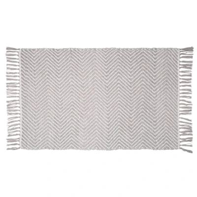 Image de WENKO Tapis de Bain Gata, Durable, fabriqué en Bouteilles Pet recyclées au visuel Ethno Tendance et Dessous antidérapant, Lavable jusqu&#039;à 40C, (l x h) : 50 80 cm, Gris/Blanc