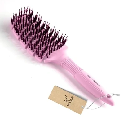 Image de HERCULES SÄGEMANN Flexy Shape Brush (large) Brosse à cheveux pour un démêlage extra doux.Brosse avec poignée ergonomique, poils végétaliens et broches en nylon des