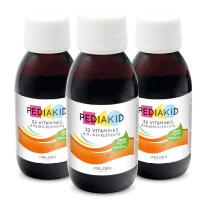 Image de Pediakid Complément Alimentaire Naturel 22 Vitamines et Oligo Éléments Formule Exclusive au Sirop d&#039;Agave Optimise les Apports en Minéraux Lot de 3 flacons 125ml