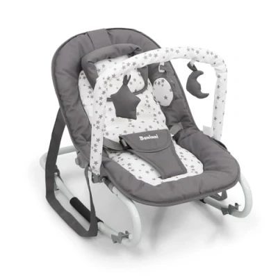 Image de Baninni transat pour Bébé,Chaise dès la naissance, Position fixe ou Balancelle, Dossier réglable, Avec Barre de Jeu et coussin, Stelano star