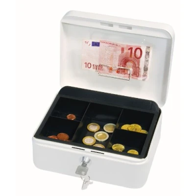 Image de Wedo 145200H Caissette à monnaie 5 compartiments avec clip 20 x 16 9 cm Blanc