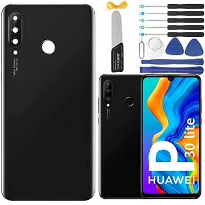 Image de YHX OU 6.15&#039;&#039; Noir Cache Batterie pour Huawei P30 Lite Nova 4E Vitre arrière, Coque arrière de Remplacement + Outil d&#039;installation