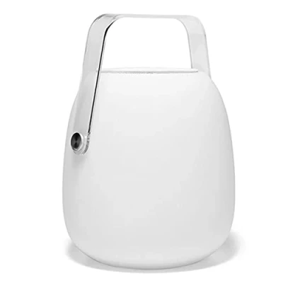 Image de MINI baladeuse enceinte bluetooth sans fil LED blanc/multicolore dimmable SO PLAY H25cm avec télécommande