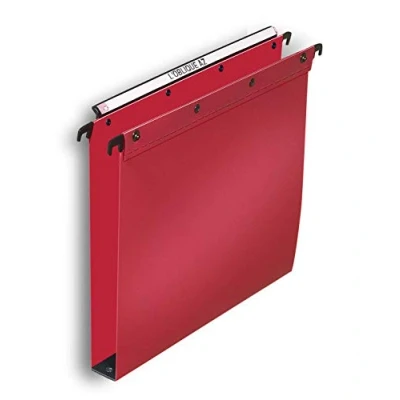 Image de Elba Ultimate PP Lot de 10 Dossiers Suspendus en Polypro Opaque pour Tiroir Fond 30mm Rouge