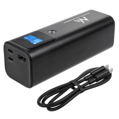 Image de Maclean MCE335 Powerbank 24600 mAh avec Fonction de Charge Rapide USB C entrée et Sortie, Batterie Externe Power Delivery (PD) 140 W, Fast/Quick/Super Charge, 88,56 Wh, 2 Ports Type C, capacité