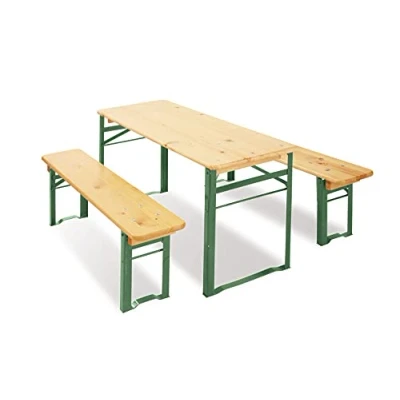 Image de Pinolino Ensemble de Table et bancs &#039;Sepp&#039;, 3 pièces; Massif : Sapin, pièces 2 bancs, 1 Table, Pliable, se Range en économisant la Place, Convient aux Enfants à partir Ans