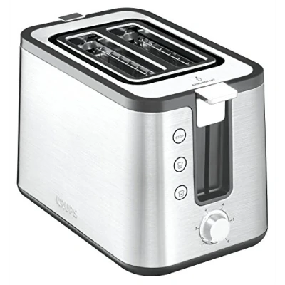 Image de KRUPS Control Line Grille pain inox 2 fentes extra larges, Toaster 850 W, Remontée haute, 6 niveaux de dorage, Fonction réchauffage et décongélation KH442D10