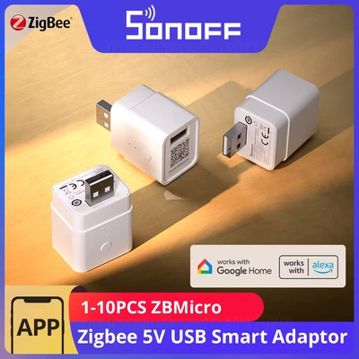 Image de SONOFF ZBMicro Adaptateur USB ZigBee, Interrupteur Intelligent pour Type A périphériques USB, Zigbee Smart Adaptor, APP Télécommande, Commande Vocale, Fonction de MinuterieZB