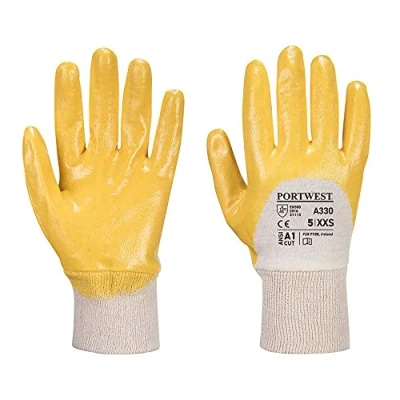 Image de Portwest Nitrile dos aéré poignet tricot, Couleur: Jaune, Taille: L, A330YERL