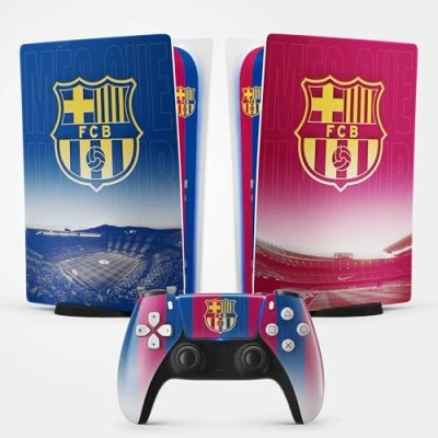 Image de Sticker PS 5 Foot, Autocollant pour Console et Manette, Edition Standard Digitale, Skin Barcelone (1 Manette)