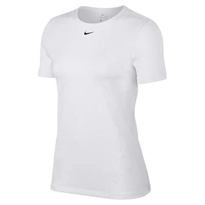 Image de Nike W NP Top SS All Over Mesh T Shirt Femme, Blanc (White/Black 100), FR : L (Taille Fabricant L)