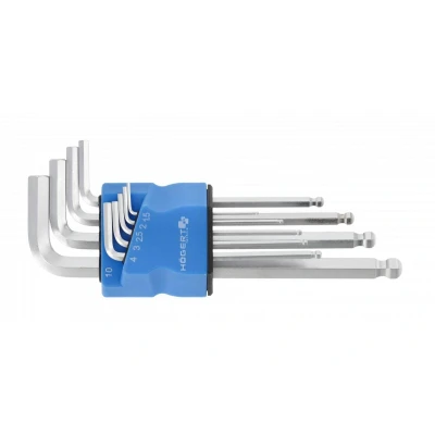 Image de Hogert Technik HT1W825 Ensemble de tournevis coudés 1.5, 2.0, 2.5, 3.0, 4.0, 5.0, 6.0, 8.0, 10.0 Acier d&#039;outil 9
