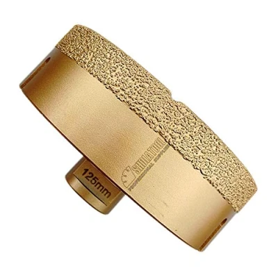 Image de SHDIATOOL foret pour perceuse diamantée 125 mm vide brasé diamant avec filetage M14 porcelaine carreaux de granit en marbre coupé à sec