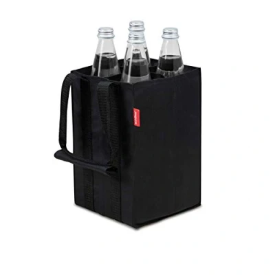 Image de achilles Sac à Bouteilles pour 4 de 1,5 Litre, Transport avec séparateurs Bouteilles, provisions Compartiments, 17 cm x 27 (Noir)