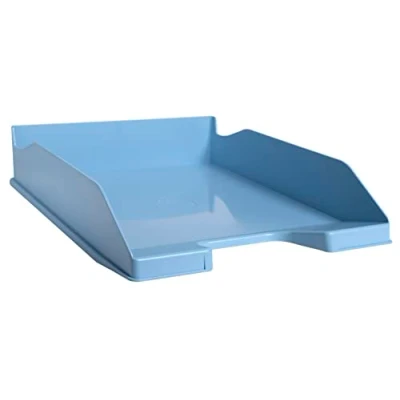 Image de Exacompta Réf. 113209D Lot de 6 corbeilles à courrier COMBO MIDI Bee Blue pour documents au format A4+ dimensions utiles 34 x 25 6,5 cm couleur bleu clair