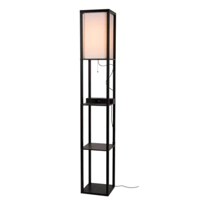 Image de Lucide Lampe sur pied Menno, noir, 162,7 cm, Wireless Charger