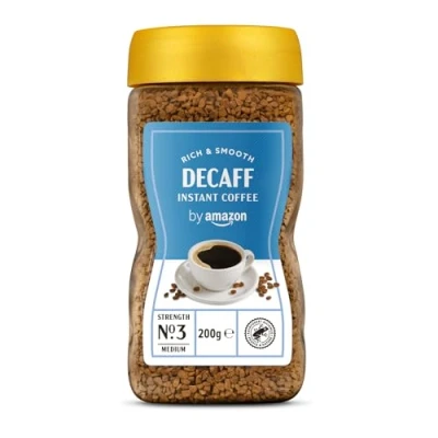 Image de by Amazon instantané Cafè décaféiné Gold, torréfaction moyenne, 200g, lot de 1 Certifié Rainforest Alliance
