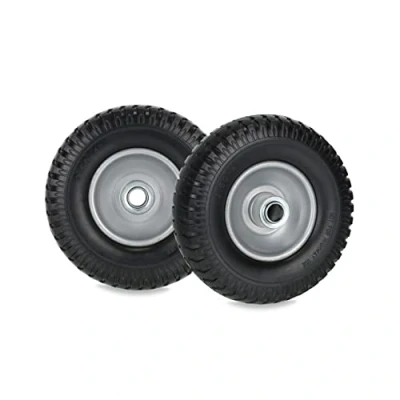 Image de Relaxdays Roue de brouette, lot 2, 2.50 4, Pneu Caoutchouc, Jante en Acier, increvable, Charge maximale : 80 kg, Noire