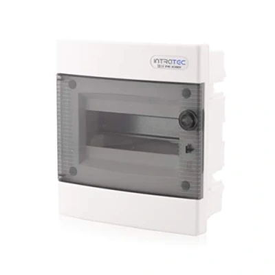 Image de Boîte à fusibles encastrée Boîtier de distribution IP40 1 rangée jusqu&#039;à 8 modules Porte transparente pour installation dans une pièce sèche la maison
