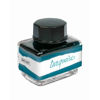Image de Online encre turquoise, pot d&#039;encre 15ml, de remplissage colorée pour calligraphie, handlettering, d&#039;écriture, convertisseur d&#039;encrier, recharge à base d&#039;eau, 17131/3