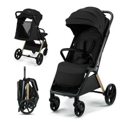 Image de Poussette Légère KINDERKRAFT LOOM Se plie en quelques secondes De Voyage Position Allongée Noir