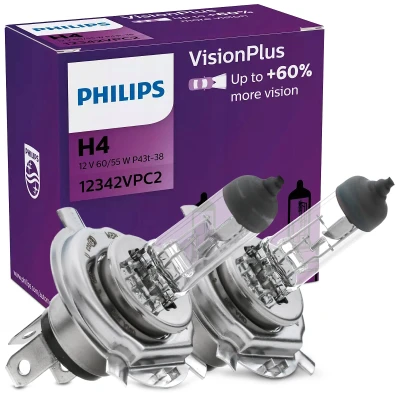 Image de PHILIPS 12342VPC2 Ampoule, projecteur longue portée H4 12V 60/55W Halogène RENAULT: Kangoo II / Grand Kangoo, I Express,