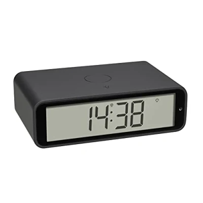 Image de TFA Dostmann Twist 60.2560.10 Réveil Radio piloté avec écran Rotatif à 180, Alarme Fonction Snooze, rétroéclairage, Anthracite, L 117 x B 71 H 37 mm, Plastique