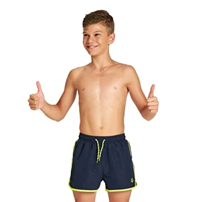 Image de arena Brampton JR Short Slips de Bain, Garçon, Bleu (Navy soft Green), 44052