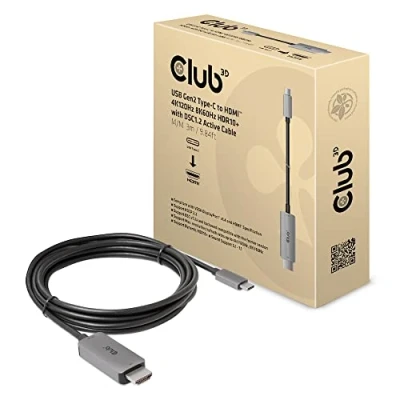 Image de CLUB3D CAC 1587 changeur de genre câble USB Gen2 Type C HDMI A (Standard) Noir Neuf