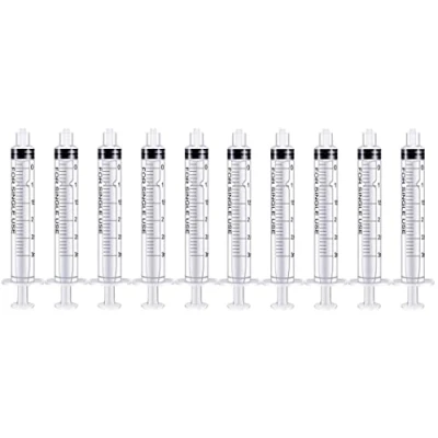 Image de Lot de 10 seringues en plastique Luer Lock 3 ml, outils mesure pour mesurer, brillant à lèvres, remplissage liquide, distribution, bricolage, d&#039;huile