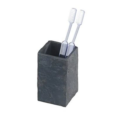 Image de WENKO gobelet Slate Rock Porte Brosse à Dents Gris Anthracite