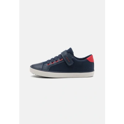 Image de Geox Gisli BOY Baskets basses pour enfants, Taille: 27, Navy/red Imitation cuir/textile