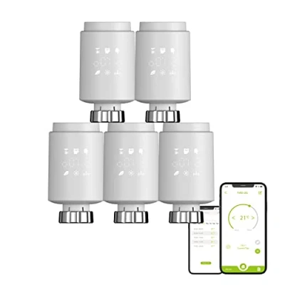 Image de Qiumi Zigbee Thermostat Radiateur Valve, Programmable Intelligent, Chauffage de Température, eTRV, Alexa, Googlehome Voice Control, Type connecteur est M30 x 1.5