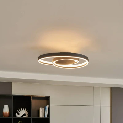 Image de Lindby Erlinik plafonnier LED, stepdim, noir