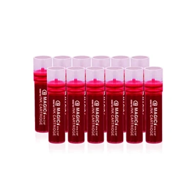 Image de ESENG® Lot de 12 cartouches marqueurs pour tableau blanc Magic WM 218, séchage rapide, effaçables à sec sans laisser traces (rouge)