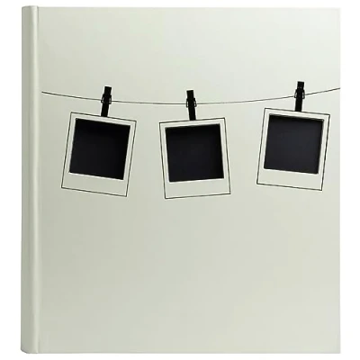 Image de Exacompta Réf. 16524E Album photos livre Instants vert 300 60 pages noires format 29 x 32 cm couverture avec papier effet PU et marquage noir brillant