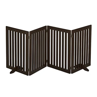 Image de Relaxdays Barrière de sécurité, Pliable, Autonome, Hauteur 70 cm, pour Chiens et Enfants, différents formats, Marron 1 unité
