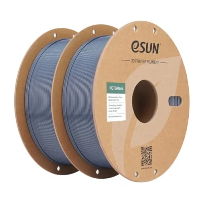Image de eSUN PETG Filament 1.75mm, Haute Résistance, 1KG par Bobine, 2 Bobines pour Imprimantes 3D,Gris+Gris
