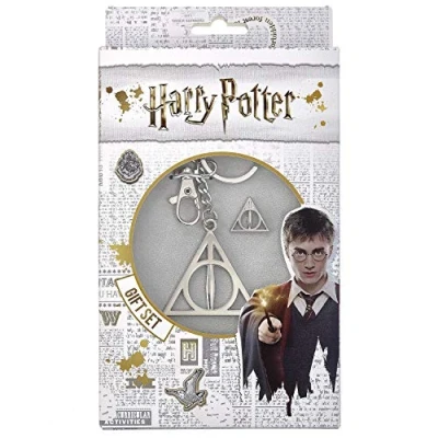 Image de Harry Potter Deathly Hallows Keyring and Pin Badge Set [Import Anglais]