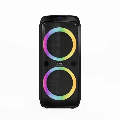 Image de R MUSIC Party Boost M Enceinte High Power Bluetooth 5.3, 11h d’autonomie, RGB, Mode karaoké, Microphone Filaire, Poignée intégrée, Egaliseur