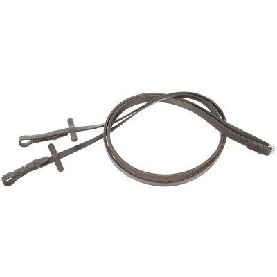 Image de Harry&#039;s Horse Rênes, cuir doublé de caoutchouc Cob Marron