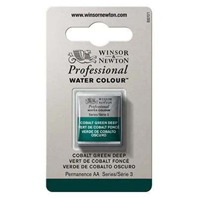 Image de Winsor &amp; Newton Aquarelle Professionnel Peinture Aquarelle, Haute Luminosité, Résistante à la Lumière, Qualité Archive, Demi Godet, Couleur Vert de Cobalt Foncé ROW