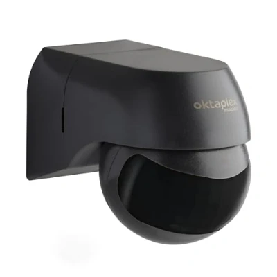 Image de Oktaplex Ana Détecteur de mouvement infrarouge extérieur pivotant IP44 à 180 Montage en saillie Portée 10 m Anthracite 230 V Noir