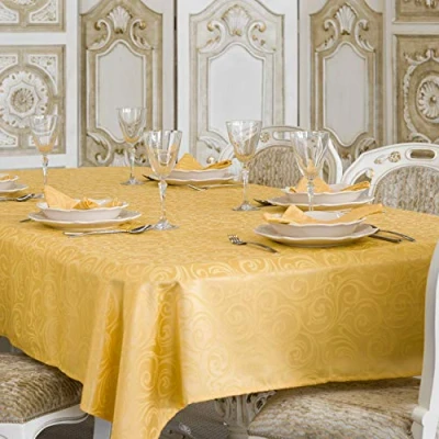 Image de BGEUROPE Nappe Antitache Dorée Réf. Lyon 150cm x 400cm