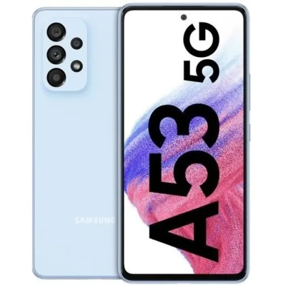 Image de Samsung Galaxy A53 5G Smartphone Android, Display Super AMOLED 6.5&quot;¹, 6 Go RAM et 128 de mémoire Interne Extensible², Batterie 5000 mAh, Bleu (Awesome Blue) [Version Italie]