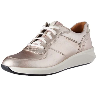 Image de Clarks Femme Un Rio Sprint Sneaker, Platine, 39 EU