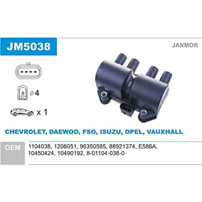 Image de JANMOR JM5038 Bobine d&#039;allumage DAEWOO: Nubira 3/5 portes, Lanos Berline
