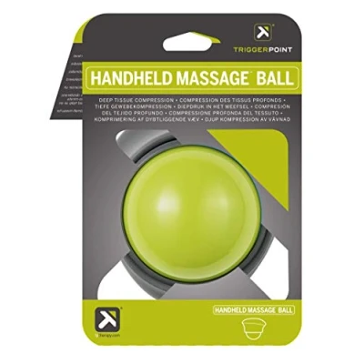 Image de TRIGGERPOINT Balle de massage portable, auto poignée ergonomique, tissu profond, gris et vert citron, taille unique