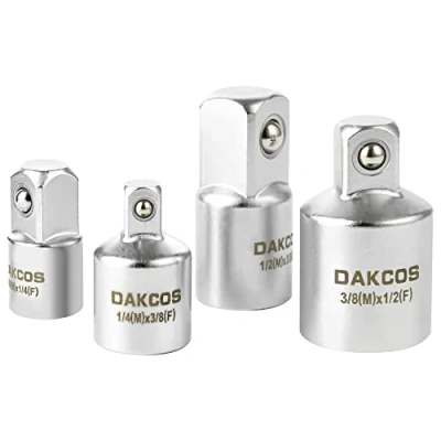 Image de DAKCOS 4pcs Adaptateurs douille Adaptateur à cliquet 1/2 3/8, 3/8 1/2, 1/4&quot; 3/8&quot;, 3/8&quot; 1/4&quot;, Réducteurs pour Douilles et Embouts en CR V