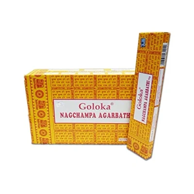Image de Goloka Nagchampa Agarbathi 12 boîtes Parfum Nag Champa Bâtonnets d&#039;encens indiens